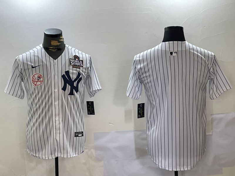 Men New York Yankees Blank White stripe Game 2024 Nike MLB Jersey style 102721